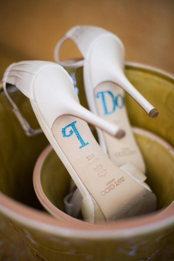 something blue - I do jewel decals for shoes - wedding photo by Melissa Jill Photography